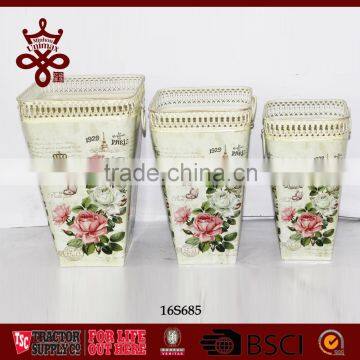 Metal Bucket Manufacturer Supply Good Quality Lavender Metal Trash Bin photo-3