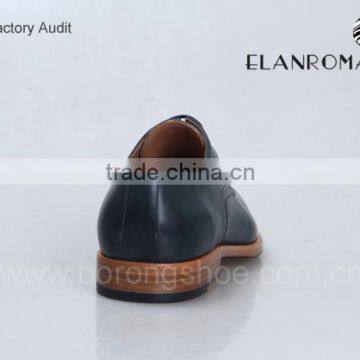 Gentle Fashion Real Calf Leather Derby Dyed Blue Men Business Natural Leather Dress Shoes photo-3