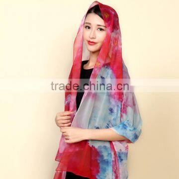 2016 Summer High Quality Digital Printed 100%pure Silk Scarf, Hangzhou Factory Silk Scarf Shawl,modern Vintage Style Scarf Supplier's Choice photo-5