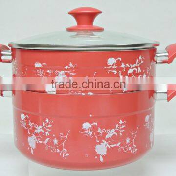Customized Flower Decal Multi-purpose Food Steamer With Induction Bottom photo-2