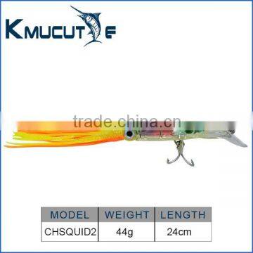 Kumucutie CHSQUID2 hydro squirt hard body soft PVC tail octopus fishing lure 24cm 44g soft octopus trolling lure fishing bait