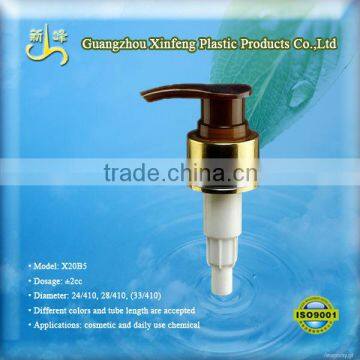 metal lotion pump with gold ring 28/410