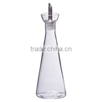 Borosilicate glass oil bottle with SS mouth, 250ml.