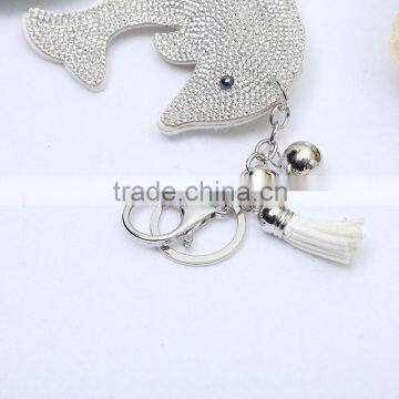 High Quality Metal Crystal Key Chain With Dolphin Pendant Women Bag Accessories Valentine's Day Gift photo-4