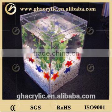 High quality acrylic portable fish tank mini glass fish bowl