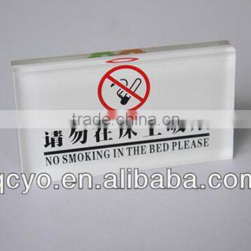 Shenzhen fashion elegant acrylic sign stands for NO SMOKING