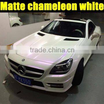 Pearl White Chameleon Color Changing PVC Vinyl Film with strong flexible for car wrapping