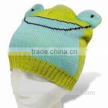 hot sale beanie hat ,acrylic hat / winter hat / knitted children winter hat