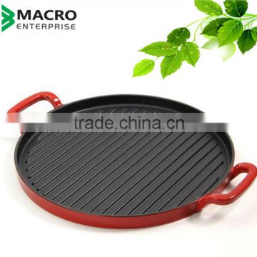 Enamel cast iron grill pan