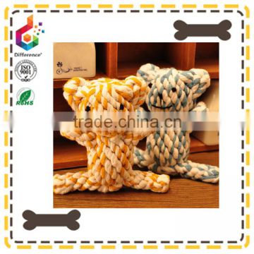 Handmade cute bear shape cotten rope dog chew toy for bite