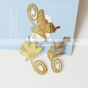 Professional etching brass bookmark clip for souvenir