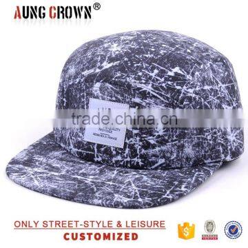 flat brim design your own 5 panel hat cap