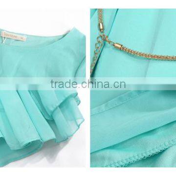 2016 Ocean Green Top Quality Cape Top With Belt For Girls in China photo-6