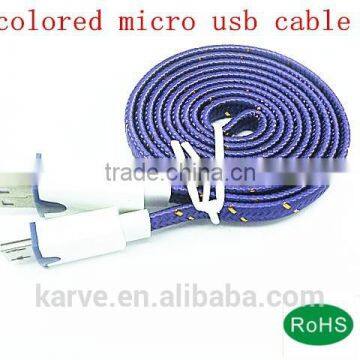New fashion micro braid dual color flat cable for cellphone