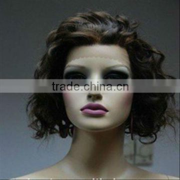 short dark brown full lace wig human hair