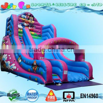 2016 New Colorful Mickey Mouse Inflatable Slide with Climb,Mickey Mouse Theme Dry Slide for Sale