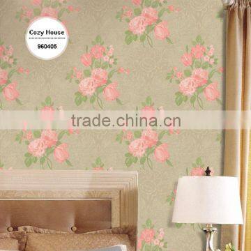 2016 New Deep Embossed Vinyl Wallpaper, Aged Bouquet Wall Decor for Powder Room , Mould-proof Wallcovering Wholesale photo-3