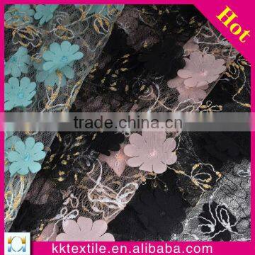 Teenage girl dress fabric flower embroidered fabrics online