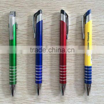 Hot selling clip metal ball pen with ring