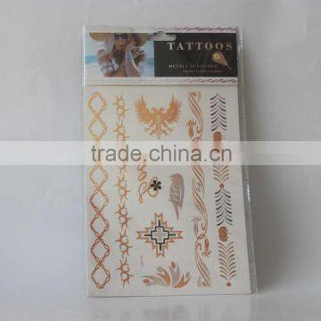 Metallic gold temporary tattoos for women, shiny tattoos, boy and girl tattoos