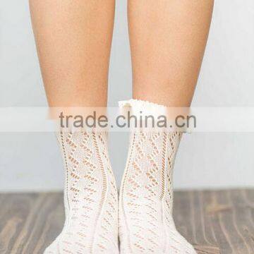 Ankle Lace Socks , Cream , Boot Socks , Heel Socks ,Spring Socks , Women Summer Socks