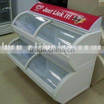 two layers showcase freezer,super market freezer,ice cream freezer,one layer showcase freezer---2012 new style