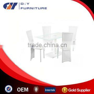 Rectangle White Dining Table with 4 Chairs