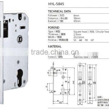 High Quality Mid-East Market Mortise Door Lock Body 5845 photo-3