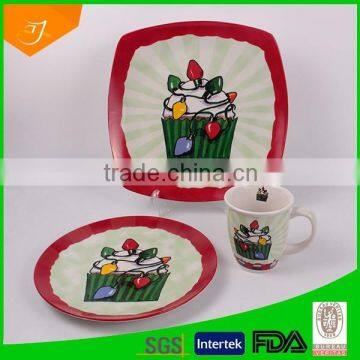 dinner set ceramic with food image