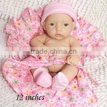 Cute vinyl baby doll for sale 12inch life size vinyl baby doll