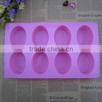 hot selling 8 cavities oval silicone soap mold