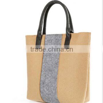 Women Famous Brand Japanese Style Simple Design Patchwork Shoulder Bag Shopping Bags Tote Wool Felt Handbags