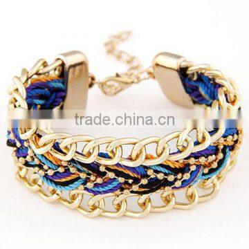 Handmade Multi-Colour Double Charin Braided Charm Bracelet