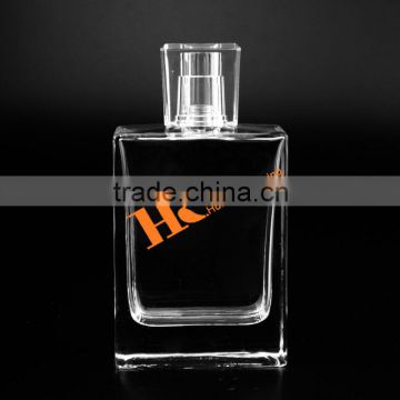 Square transparent perfume bottle high clear glass bottle