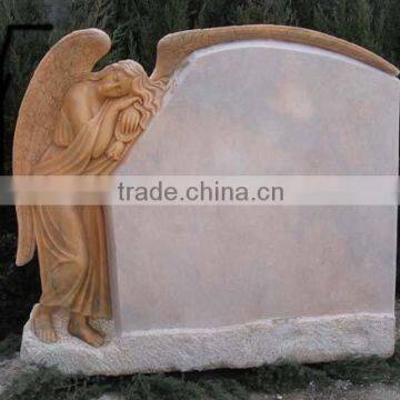 High quality white marble angel headstones tombstones hand carved stone sculpture from Vietnam No 07