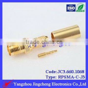 RPSMA female body with male pin crimp straight for RG58 cable