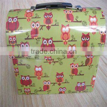 Wholesale promotional good quality fashion plastic handle tin box