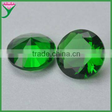 wholesale round diamond cut lab certified emerald green synthetic glass gemstone