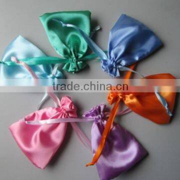 Jewelry package gift packing|Orange color and blue color satin bags and pouches blue color-Gemstone jewelry Manufacturer