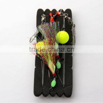 surfcasting pulley flasher float rig rainbown & assassin two trace