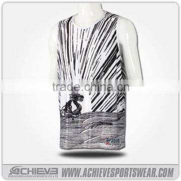 2016 top design and printing singlet