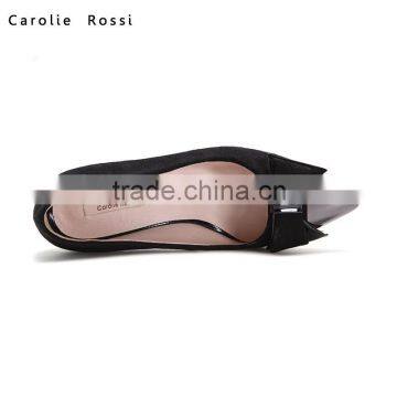 Office Lady Black Fabric Shoes Steel Toe Low Heel Pumps Shoes for 2016 photo-5