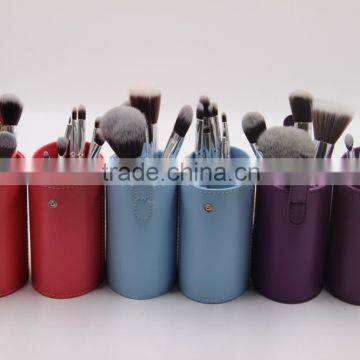 Quality Preminum Synthetic Hair 12 Piece Makeup Cosmetic Brush Set With Cylinder Case photo-1