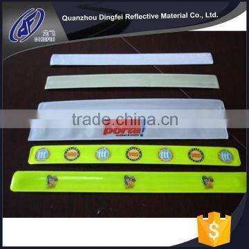 wholesale high quality promotion customized logo pvc reflective slap band