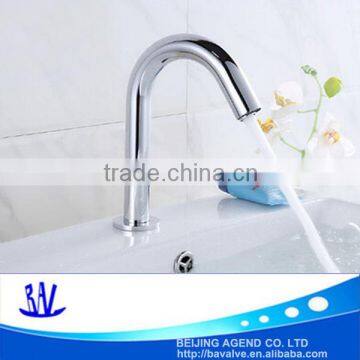 Modern curved cheap discount bathroom sensor faucet auto stop faucet