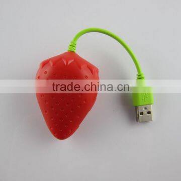 High-Speed USB 2.0 4-Port USB Hub Creative Strawberry USB Hubs