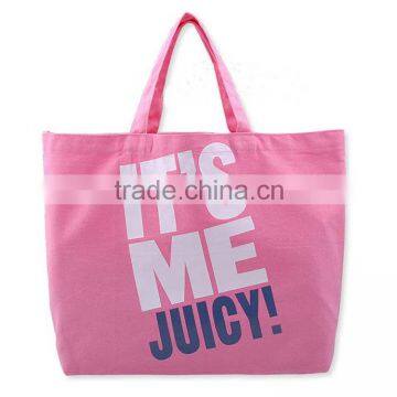Customized Design Prink Cotton Shopping Bag Lightweight Portable Recyclable Shopping Cotton Bag
