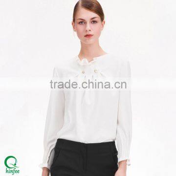 Sales Ladies Long Sleeve White Blouse And Tops