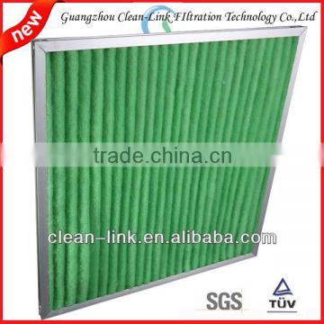 washable aluminum frame needled nonwoven fibre foldaway pleated filter