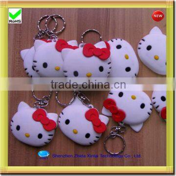 hot new design silicone 3D cat led keyrings